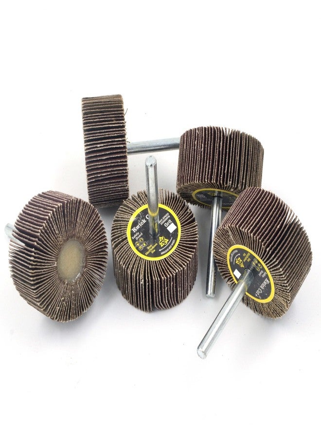 KWICK CUT + Spindle Mop Wheel 50mm x 25mm x 6mm 5pcs - Flap Wheel | Grinding Wheel for Metal, Wood, Rust & Paint Removal | Drilling & Deburring Tool | Polish Wheel (50x25x6mm, 320, Fine) - Image 1